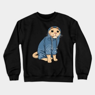 Cat with tracksuit Crewneck Sweatshirt